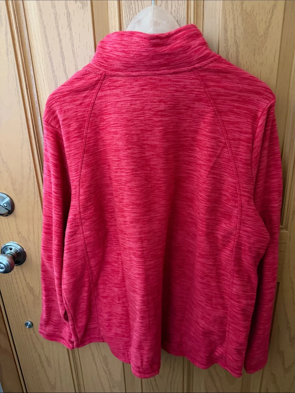 Men's St. John’s Bay Red Heather Quarter-Zip Pullover Sweater